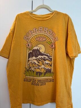 Billabong Mustard Yellow Graphic Tee